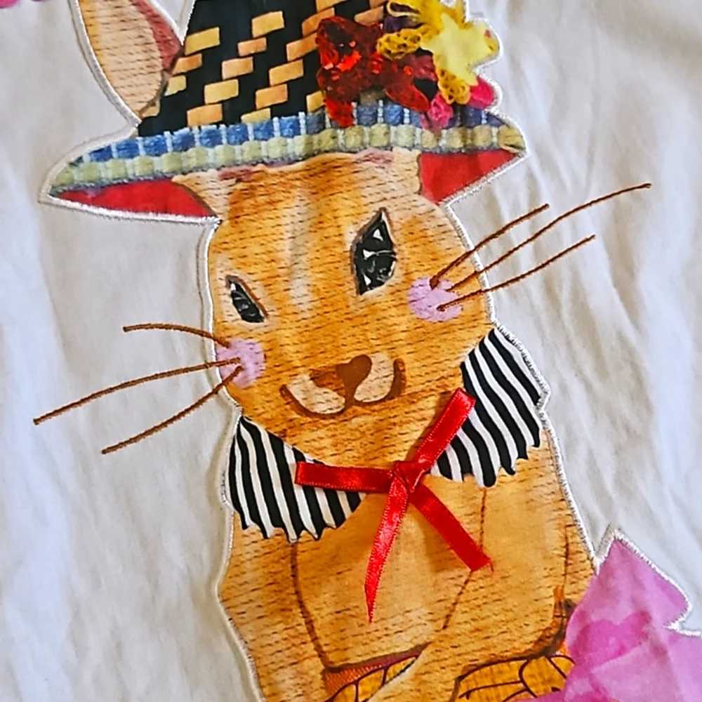 MacKenzie-Childs Large Appliqué Embroidered Easter Towel